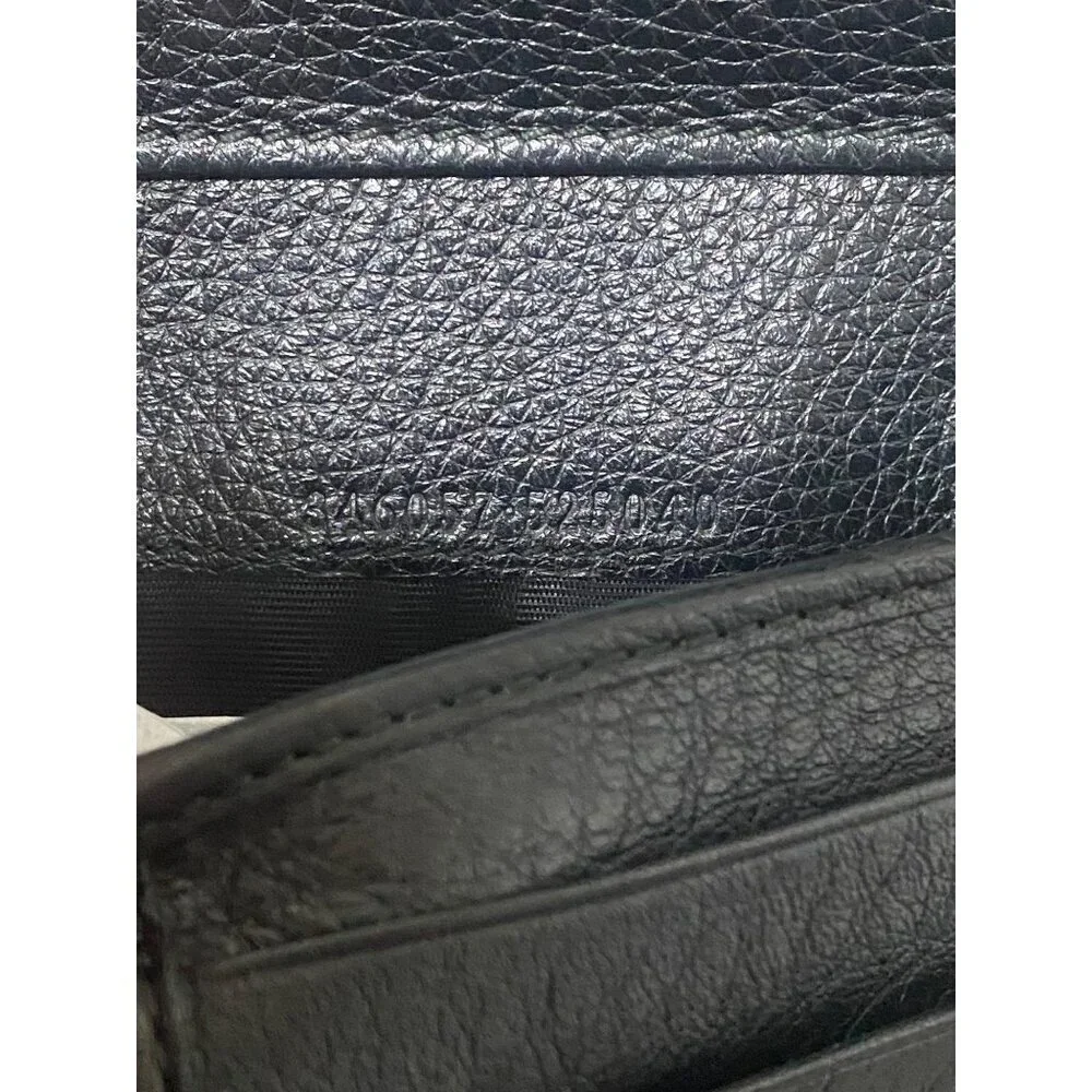 Gucci Black Leather French Trifold Wallet